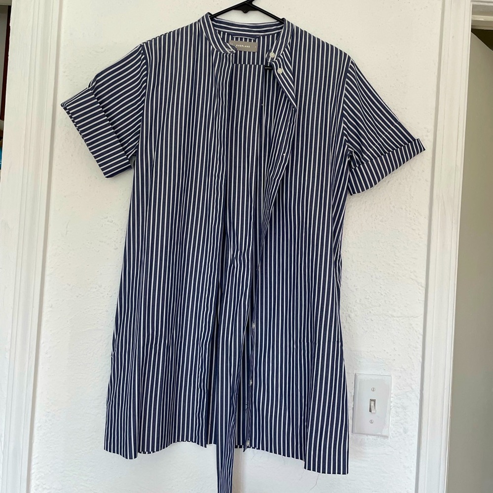 Madewell shirt dress navy stripe